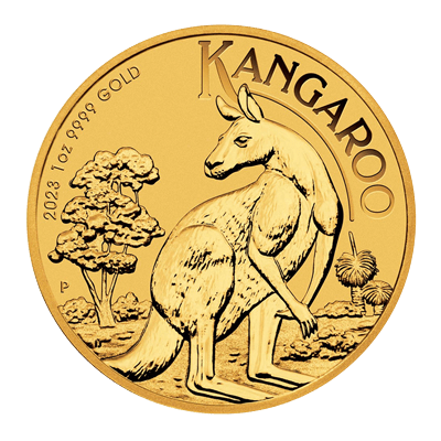 A picture of a 1oz Gold Australian Kangaroo (2023)